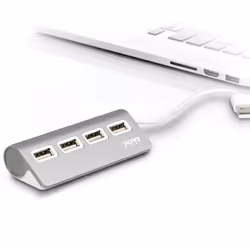 Port Designs 900120 interface hub USB 2.0 480 Mbit/s Grey, White - Additional view 4