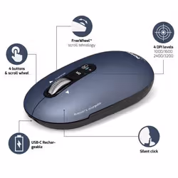 Port Designs PORT Connect PURE MAC mouse Universal Ambidextrous Bluetooth Optical 3200 DPI - Additional view 4