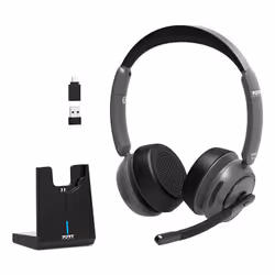 Port Designs 912003 headphones/headset Wired & Wireless Head-band Office/Call center Bluetooth Charging stand Black - Additional view 4