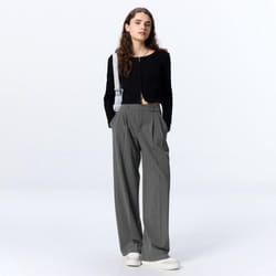 Gu By Uniqlo Tuck Wide Pants+ec  Length 80.0cm - 09 BLACK/S