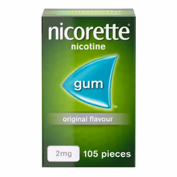 Nicorette Original Chewing Gum 2mg 105 Pieces (Stop Smoking Aid)