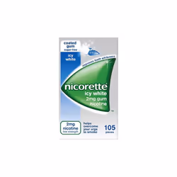 Nicorette Icy White 2mg Gum 105 Pieces