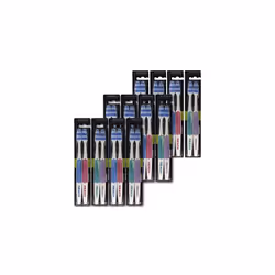 REACH Essential Care Interdental Firm Toothbrush, Duo Pack x 12, Full Head Hard Bristle Manual Toothbrushes, Variety Colors M ...