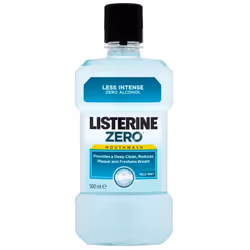 LISTERINE ZERO Mild Mint, 500 ml, Eucalyptus, Menthol, Bottle, Water, Sorbitol, Propylene Glycol, Poloxamer 407, Sodium Laury ...