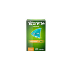 Nicorette Gum - Fruitfusion Flavour - A Fresh-Tasting Way to Stop Smoking - Nicotine Chewing Gum - 4mg, 105 Pieces
