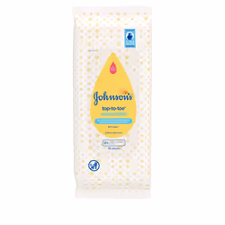 JOHNSON'S Baby Top-To-Toe Washcloths 15 pieces - Pre-moistened washcloths for sensitive skin
