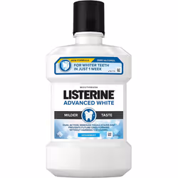 Listerine Advanced White Milder Taste Mouthwash, Alcohol Free, 1L (Packing May Vary)