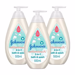 JOHNSON'S Baby Cottontouch 2-in-1 Bath & Wash Multipack â Gentle Newborn Hair and Body Wash â Blended with Real Cotton â ...