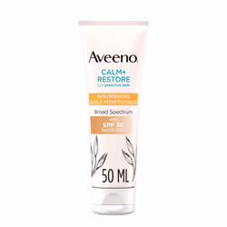 Face CALM+RESTORE Nourishing Daily Moisturiser with SPF30, Broad Spectrum, For Sensitive Skin, With Soothing Oat & 100% Miner ...