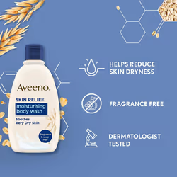 Aveeno Skin Relief Bundle Body Wash Body Lotion & Shampoo for Sensitive Dry Skin and Scalp, Blue, 3 Count