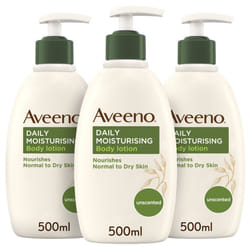 Daily Moisturising Body Lotion Bundle (3x 500ml), Hydrating Body Lotion Enriched with Nourishing Colloidal Oatmeal, Gentle Body Moisturiser Suitable