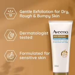 Skin Renewal Gentle Body Scrub, Exfoliates & Visibly Renews Rough, Dry & Bumpy Skin, with Prebiotic Oat, Naturally Derived PHA & Niacinamide, Suitable