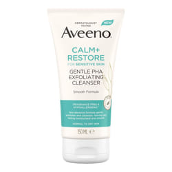 Face Calm+Restore Gentle PHA Exfoliating Cleanser (1x 150ml), With Oat Oil and Naturally Derived PHA, Face Cleanser for Sensitive Skin, Exfoliator