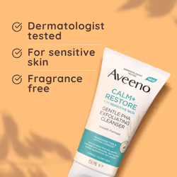 Face Calm+Restore Gentle PHA Exfoliating Cleanser (1x 150ml), With Oat Oil and Naturally Derived PHA, Face Cleanser for Sensitive Skin, Exfoliator