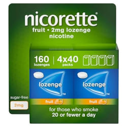 Nicorette Fruity Lozenge Smoking Aid Pocket Sized Pack Fast Relief - 2mg, 80 Lozenges