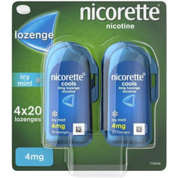 Nicorette Lozenge Smoking Aid Pocket Sized Pack Fast Relief - 4mg, 80 Lozenges
