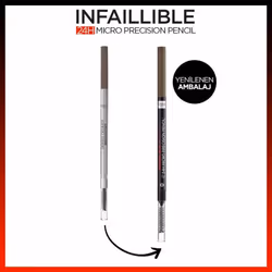 Infallible Brows 24H Micro Precision Pencil, Precisely Defines Brows- 1.0 Ebony