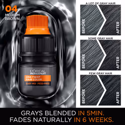 LOreal Paris Men Expert One Twist Mess Free Permanent Hair Color  Mens Hair Dye to Cover Grays  Easy Mix Ammonia Free Application  Medium Br