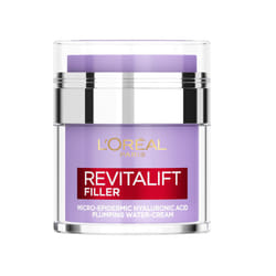 L'OrÃ©al Paris Revitalift Filler Replumping Water Cream, Reduce Fine Lines Appearance, Replumps, Hydrates and Locks in Moisture, Enriched with Micro