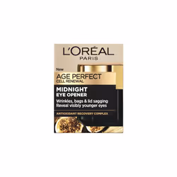 L'OrÃ©al Paris Age Perfect Cell Renew Midnight Eye Cream, Antioxidant Recovery Complex, Vitamin E and Fermented Black Tea, reveal visibly younger eyes