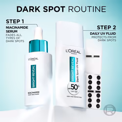 L'OrÃ©al Paris Bright Reveal UV Fluid SPF 50+ for Face, 2% Niacinamide and LHA + Vitamin E, Protects Prevents and Visibly Corrects All Types of Dark - Additional view 5
