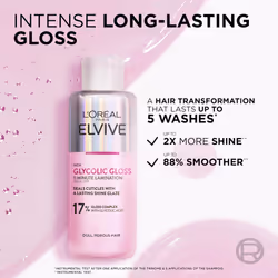 Elvive Glycolic Gloss Lamination Rinse-Off Treatment, With Gloss Complex and Glycolic Acid, Fills and Seals Hair Fibres, For Long-lasting Smooth & - Additional view 4