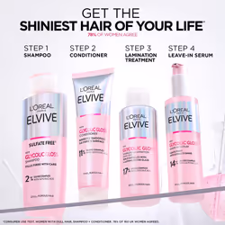 Elvive Glycolic Gloss Lamination Rinse-Off Treatment, With Gloss Complex and Glycolic Acid, Fills and Seals Hair Fibres, For Long-lasting Smooth & - Additional view 7