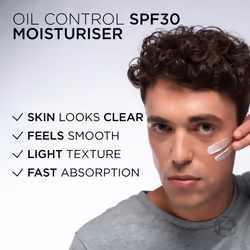 L'OrÃ©al Men Expert Derma Control Oil-Control Moisturiser SPF30, Daily Face Hydration & UV Protection, Reduces Imperfections, For Oily Skin, 40ml - Additional view 4
