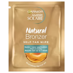 Garnier Ambre Solaire No Streaks Bronzer Self Tan Face Wipes 5.6Ml