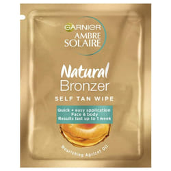 Garnier Ambre Solaire No Streaks Bronzer Self Tan Face Wipes 5.6Ml