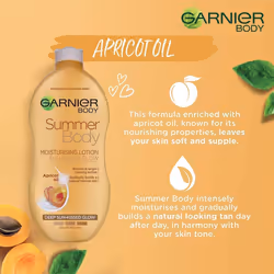 Garnier Summer Body Gradual Tan Moisturiser Deep 400 ml, For A Radiant, Sun Kissed Glow, Suitable For Face & Body, 24 Hour Hydration & A Natural Even