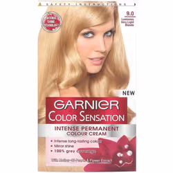 3 x Garnier Color Sensation Intense Permanent Colour Cream 9.0 Luminous Very Light Blonde