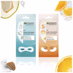 Garnier Hyaluronic Acid and Orange Juice Tissue Mask, Hydrating Brightening Tissue Eye Sheet Mask 6 g