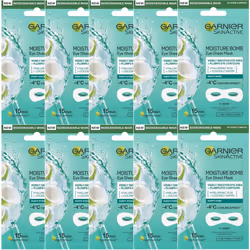 10 X Garnier Skin Active Moisture Bomb Eye Sheet Mask for Puffy Eyes