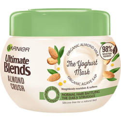 Garnier Ultimate Blends Hair Mask | Almond Crush Treatment Organic Almond Milk & Organic Agave Sap Daily Nourishment for Normal Hair | 300 ml