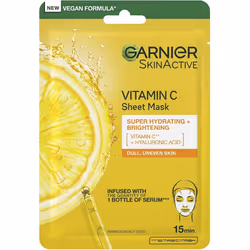 Garnier SkinActive Moisture Bomb Vitamin C Sheet Mask, Hydrating & Brightening Face Mask, Enriched With Vitamin Cg & Hyaluron ...