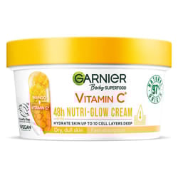 Body Superfood, Nutri Glow Body Cream, Vitamin C & Mango, for Dry & Dull Skin, Brightening & Glowing, Nourishing & Fast Absorbing, Vegan Formula,