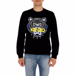 Kenzo Mens Sweatshirts Tiger Print Jumpers Black - Black, L