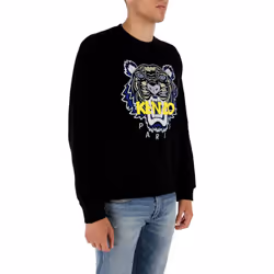Kenzo Mens Sweatshirts Tiger Print Jumpers Black - Black, L