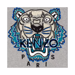 KENZO SWEAT Mens Sweatshirts Crew Neck Long Sleeve Pullover Grey Winter Jumper - XL