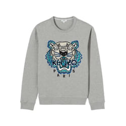 KENZO SWEAT Mens Sweatshirts Crew Neck Long Sleeve Pullover Grey Winter Jumper - L