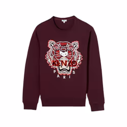 KENZO SWEAT Mens Sweatshirts Crew Neck Long Sleeve Maroon - S