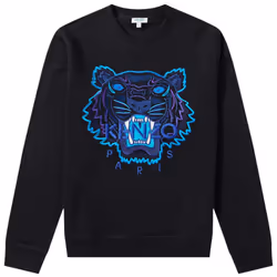 Kenzo Paris Mens Tiger Sweatshirt Jumper - Black, L