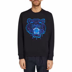 Kenzo Paris Mens Tiger Sweatshirt Jumper - Black, L