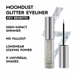 URBAN DECAY Moondust Liquid Glitter Eyeliner (Disco Daydream - Silver Holographic Glitter)  Sparkly Eye Liner  Glitter Eyeshadow Topper  Universal Shi