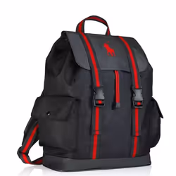 RALPH LAUREN POLO  BLACK + RED HOLDALL- RUCKSACK- TRAVEL BAG