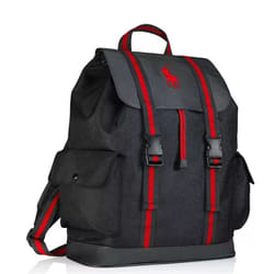 RALPH LAUREN POLO  BLACK + RED HOLDALL- RUCKSACK- TRAVEL BAG