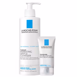 La Roche-Posay Toleraine Skin Care Set | Double Repair Face Moisturizer 40ml & Hydrating Gentle Cleanser 400ml | Oil Free Moi ...