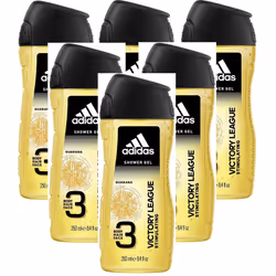 6 x Adidas 3 in 1 Body/Hair/Face Shower Gel 250ml - Victory League