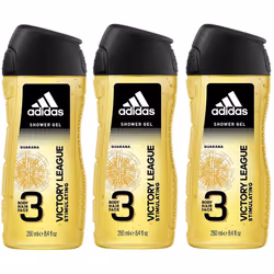 3 x Adidas 3 in 1 Body/Hair/Face Shower Gel  250ml - Victory League